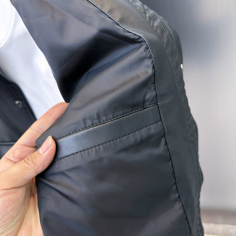 Men's Autumn And Winter Leisure Leather Jacket Stand Collar