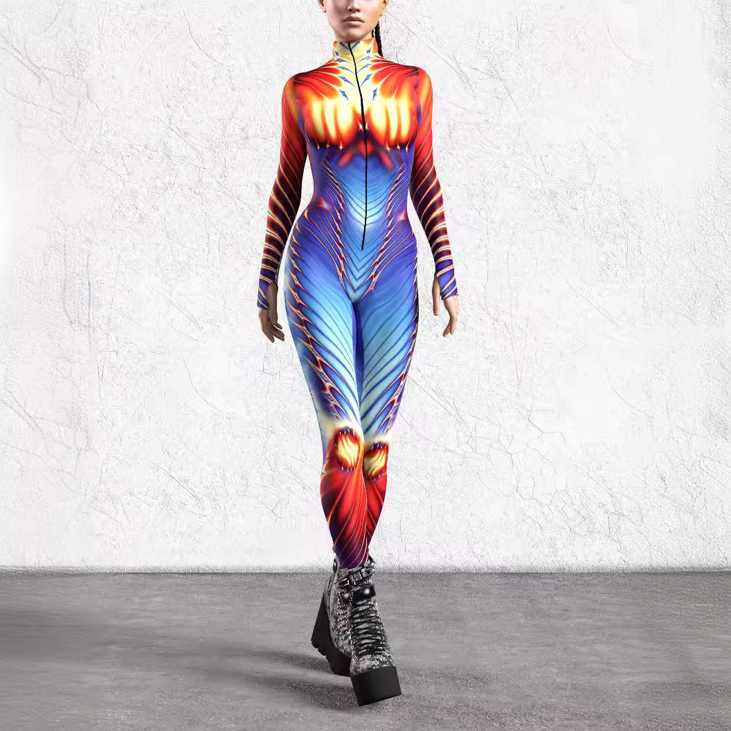 Tights 3D Digital Printing One-piece Play Costume