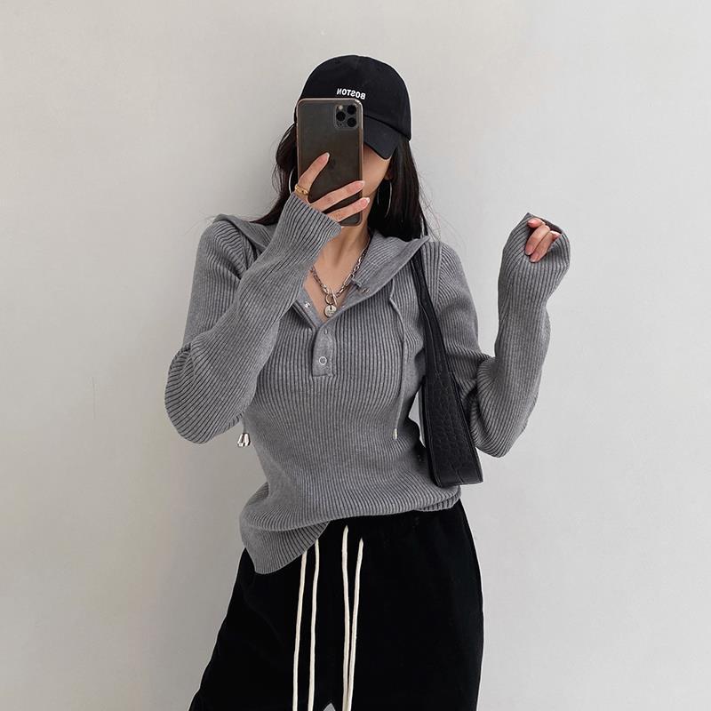 Women's Outer Wear Slim Pullover Hooded Sweater