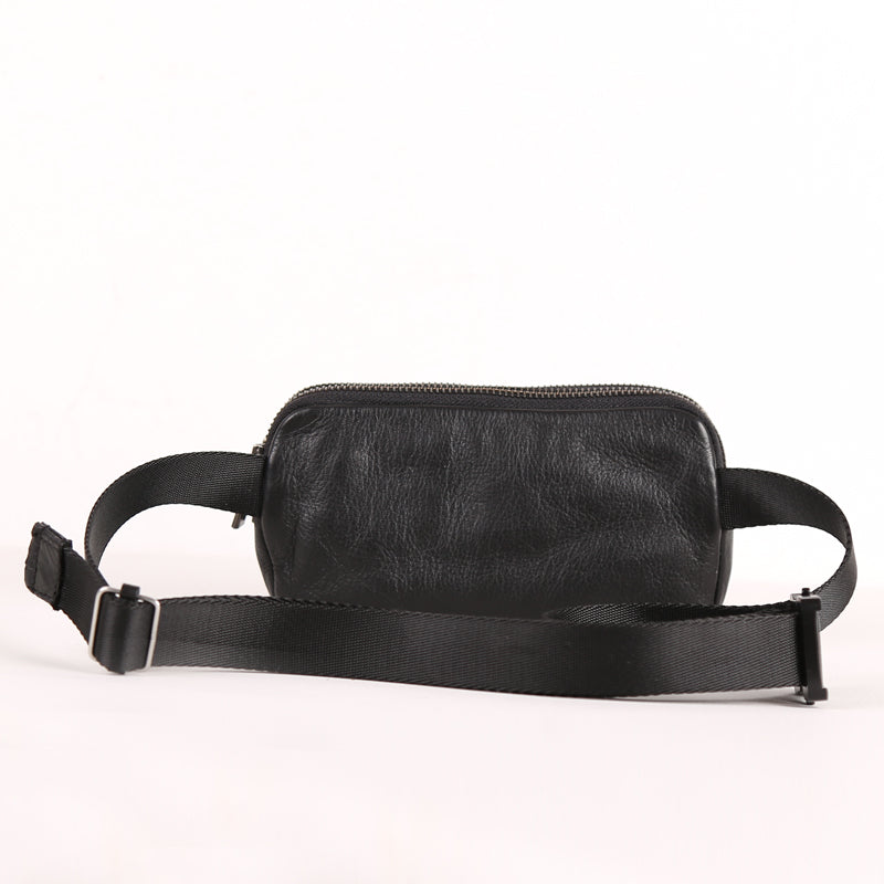 Cow Leather Waist Bag With Top Layer