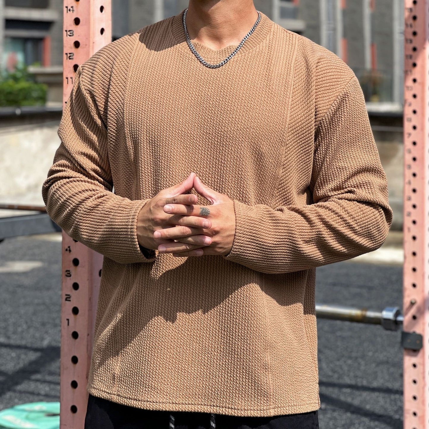 Muscle Workout Men's Loose Sports Snake Pattern Long Sleeve