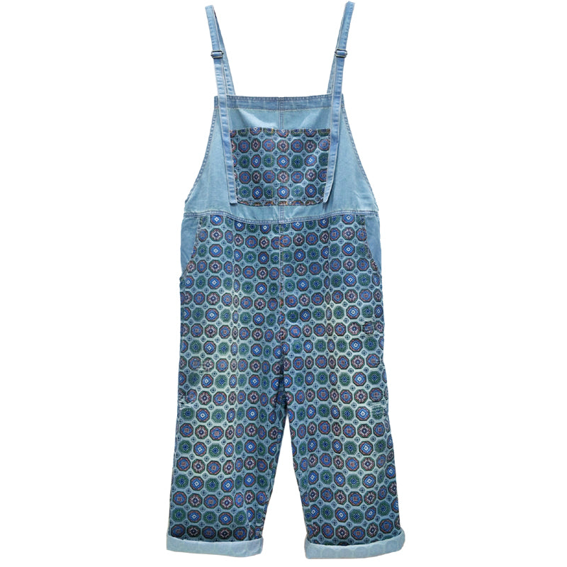 Denim overalls til kvinder, løs, slankende, ni-punkts heldragt