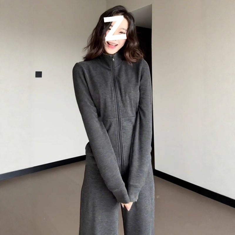 Women's Slimming Hoodie Fashion Wide-leg Pants Two-piece Set