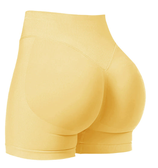 Højtaljede yogashorts Tætsiddende hofte-løftende sømløse hurtigtørrende bukser til sportsfitness