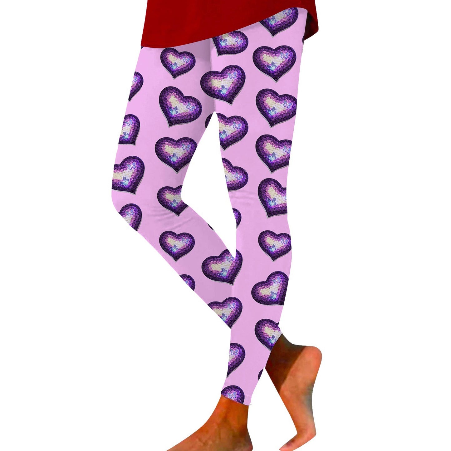 Tynde damebukser med højt taljet print og leggings