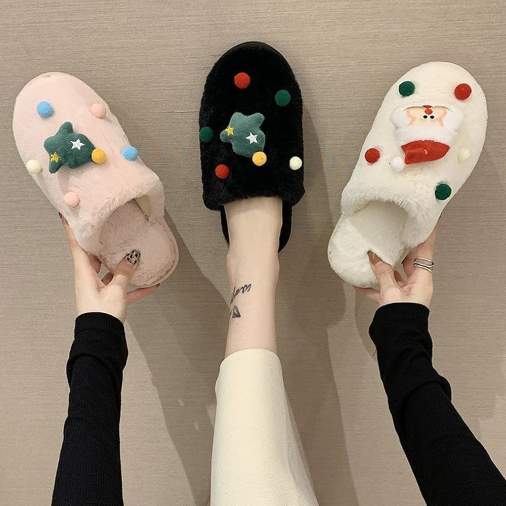 Santa Claus Slippers Women's Flat Baotou