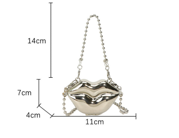 Personalized Lip Shape Shiny Shoulder Bag