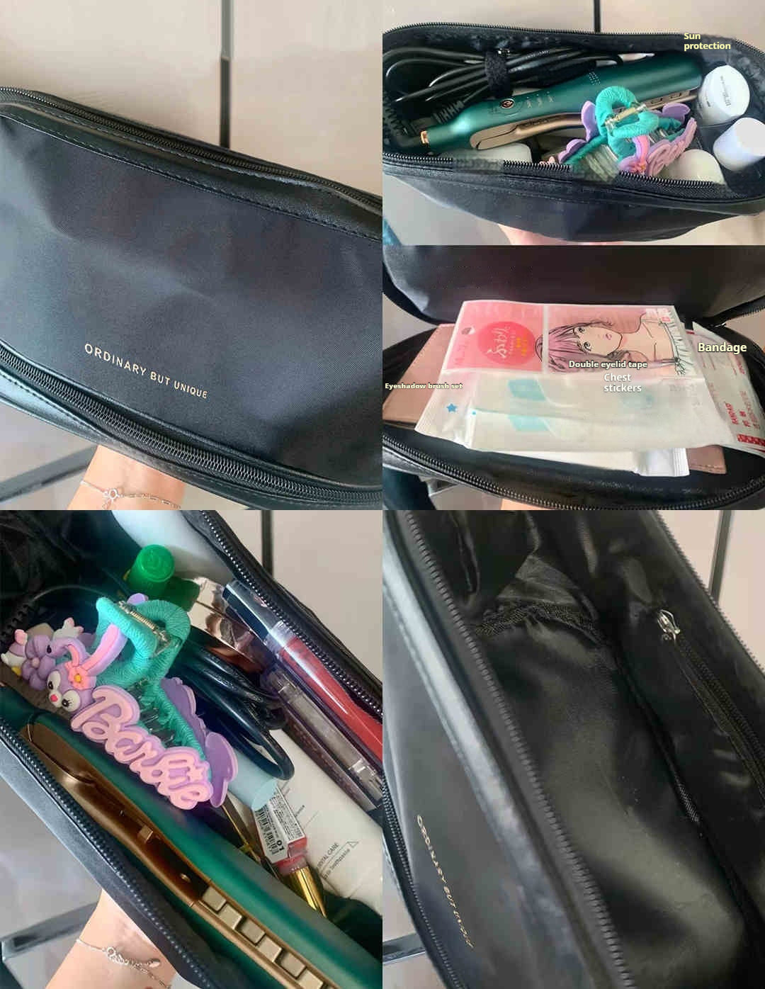 Cloud Double Layer Cosmetic Female Portable Buggy Bag
