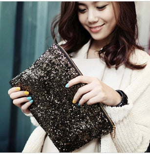Ny Dames Paillet Mode All-match Leopard Print Taske