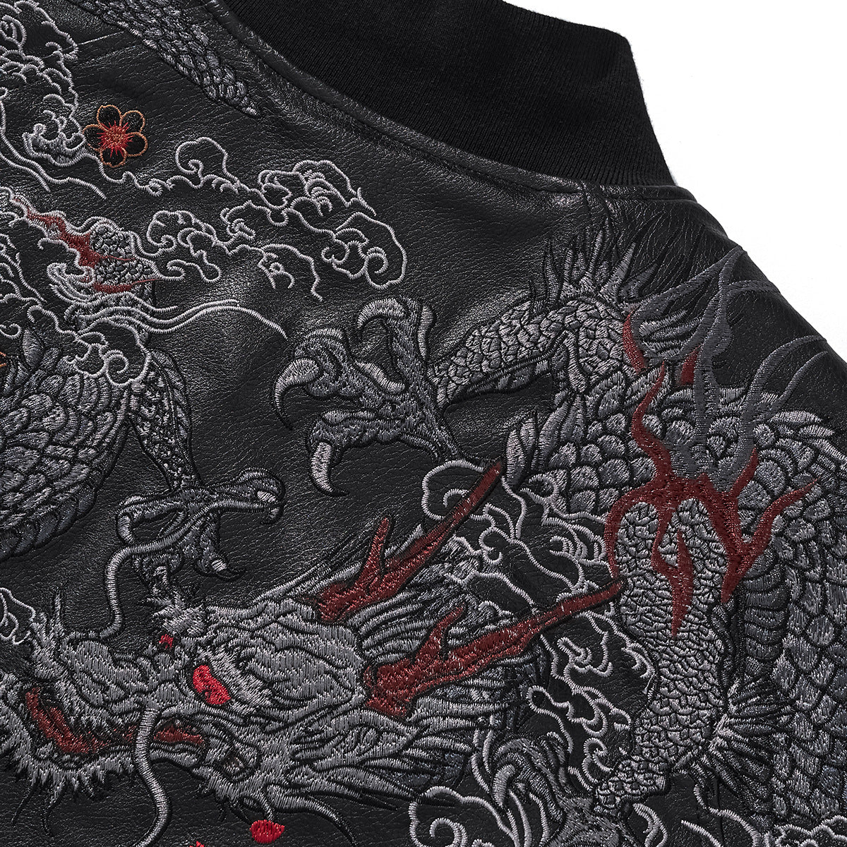 Thickened Cotton Padded Jacket With A Trendy Chinese Dragon Embroidery Design