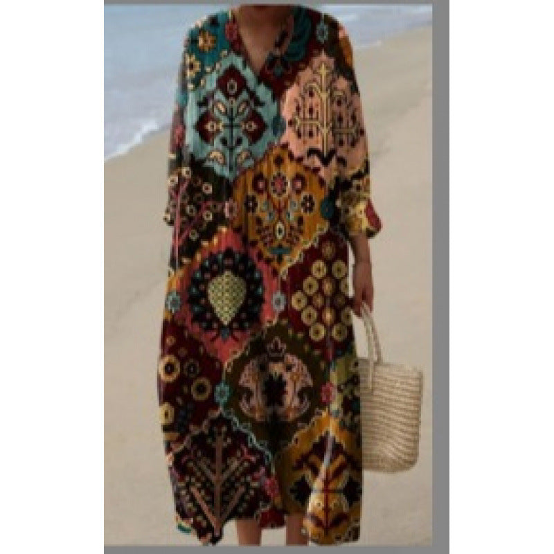 European And American Style Shirt Dress For Women