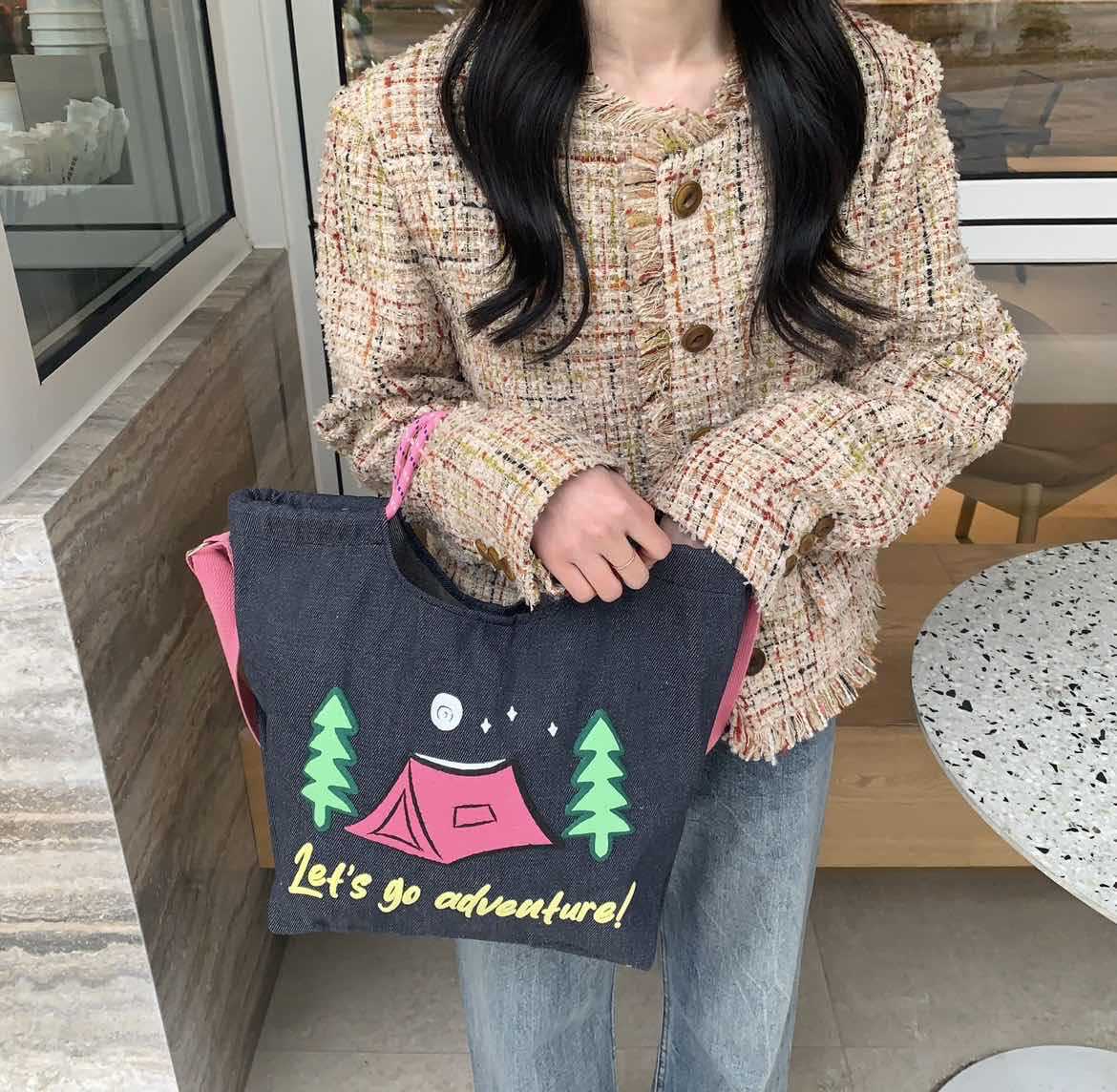 Artistic Simple Denim Crossbody Handbag