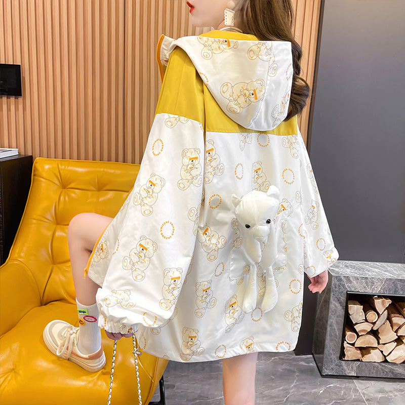 Junior High School Girl's Loose Bear Coat