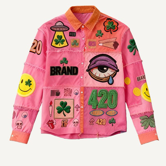 Moderigtig afslappet skjorte i polyester med print