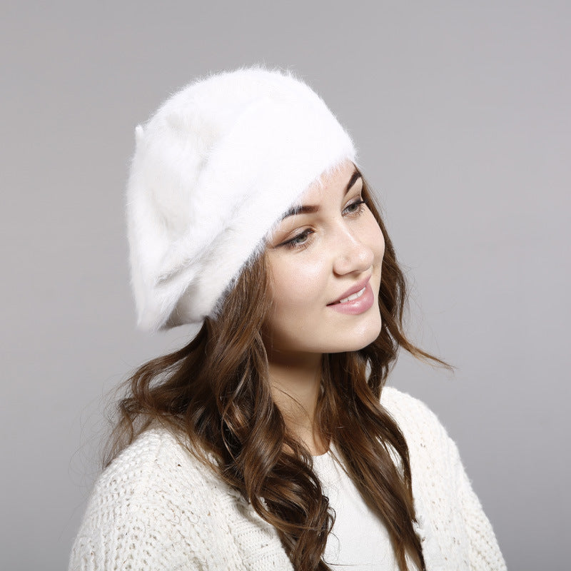 Women's Solid Color Wool Bud Sweater Painter Hat