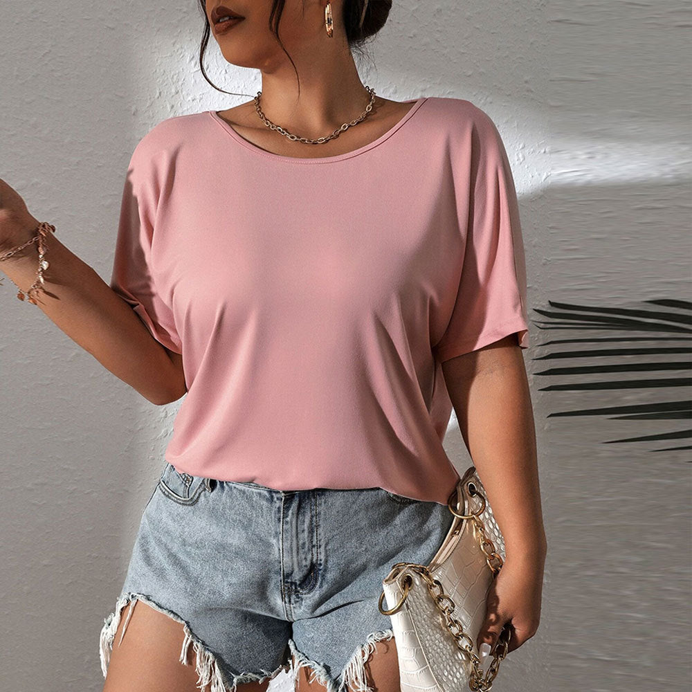 Women's Loose Casual Round Neck Versatile Knit Top