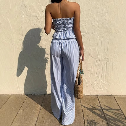 Womens Stylish And Elegant Striped Pantsuit