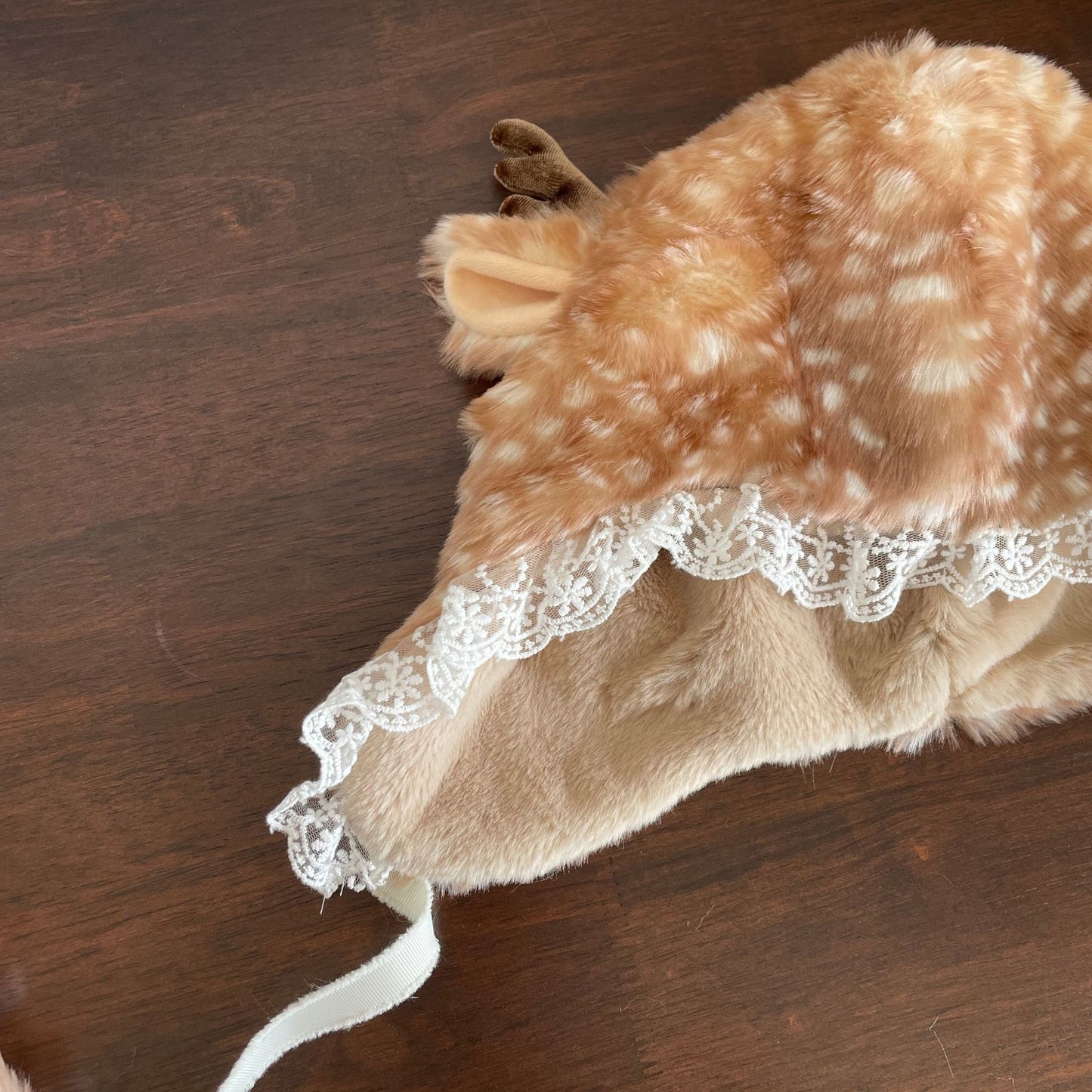Girls Dress Up Plush Elk Warm Earflaps Cap
