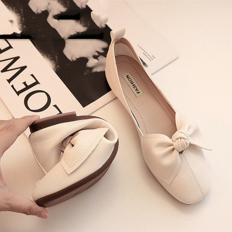 Women's Fashion Simple Shallow Bow Casual Shoes