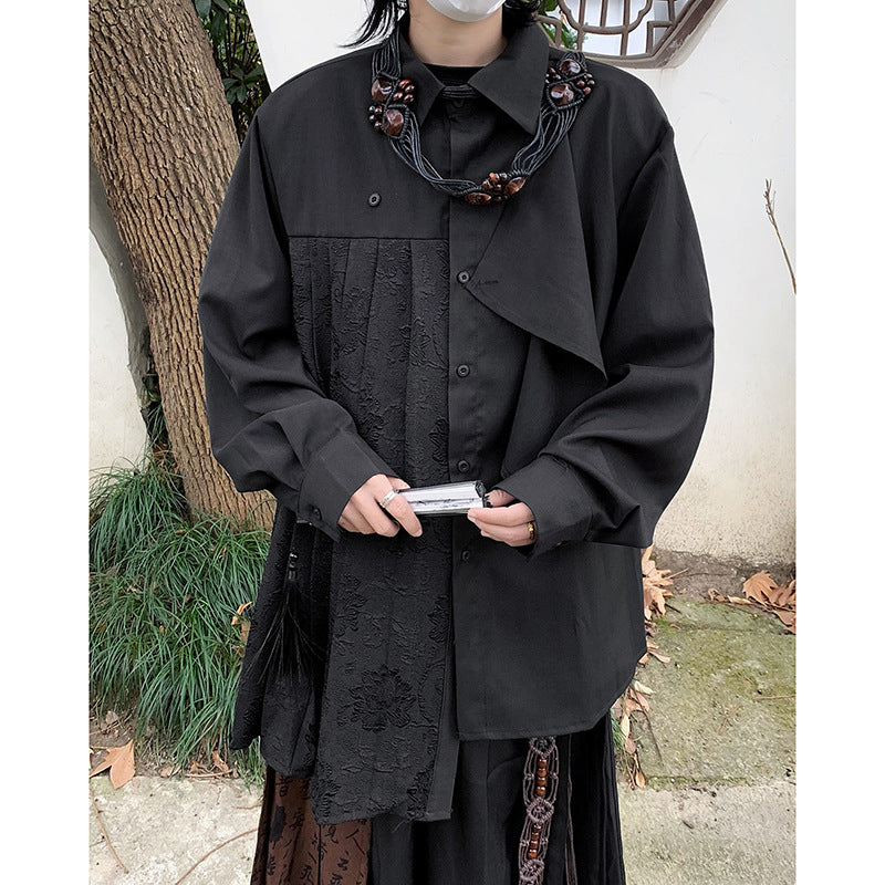Spring Men's Design Pleated Shirt