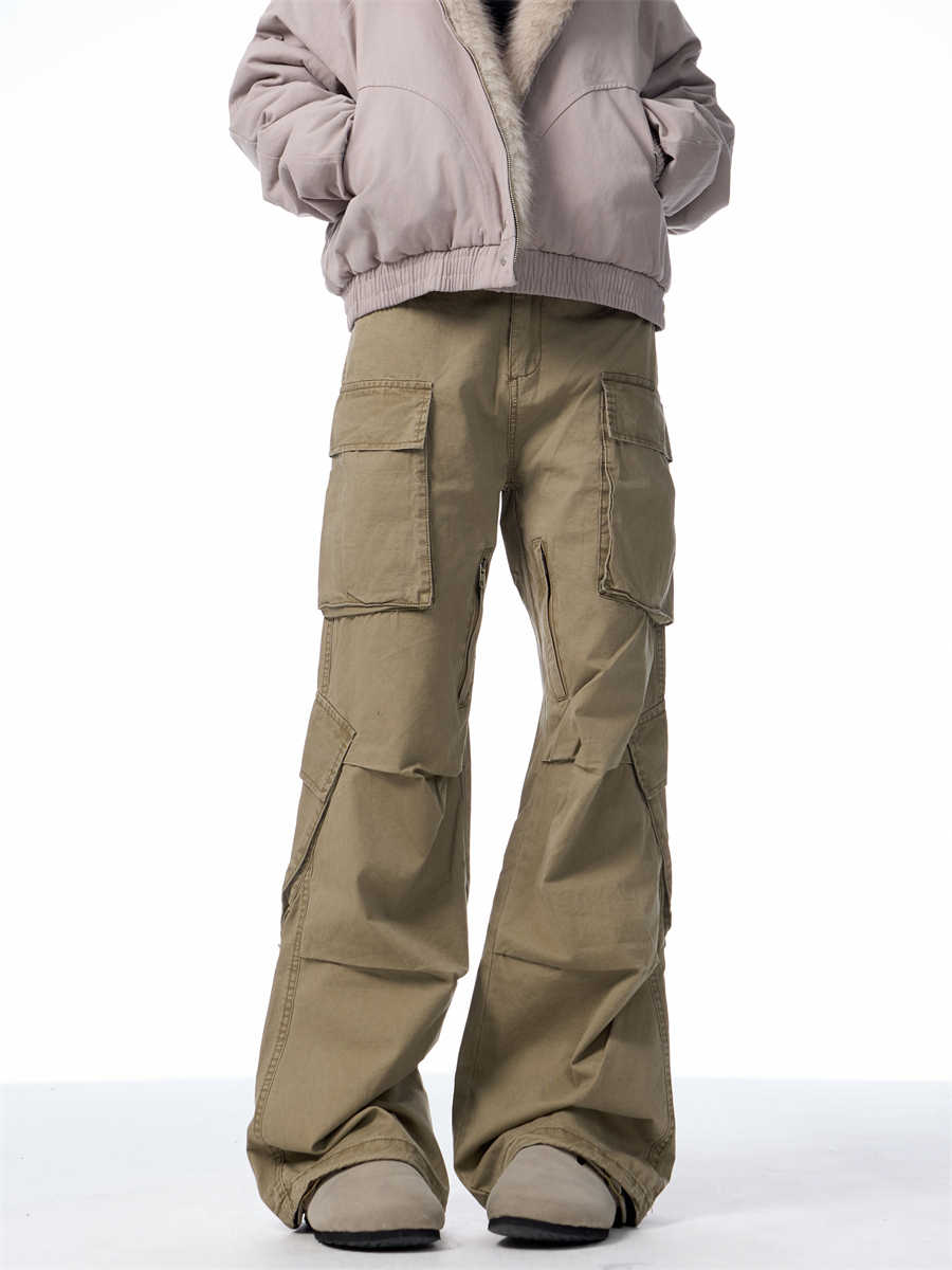 Retro Multi-pocket Cargo Loose Straight Casual Pants