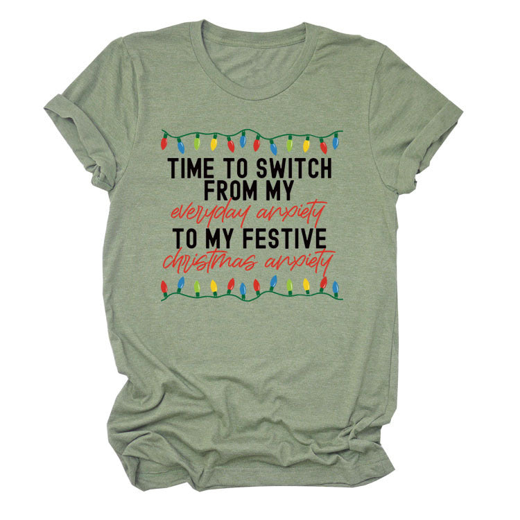 Pattern Printing Casual Short-sleeved T-shirt Women's Tops