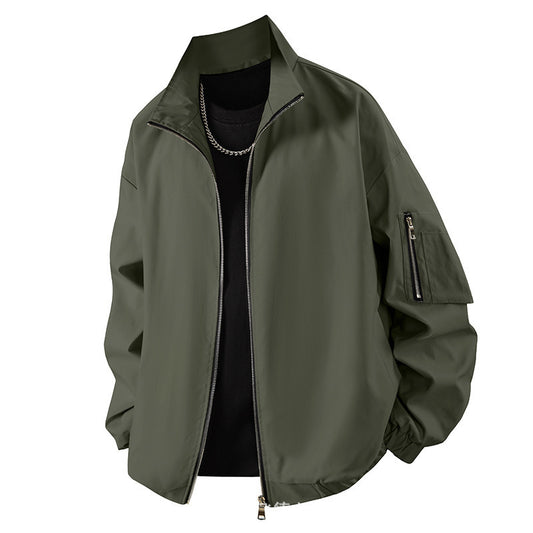 Mens Loose-fitting American Workwear Jacket For Spring And Fall