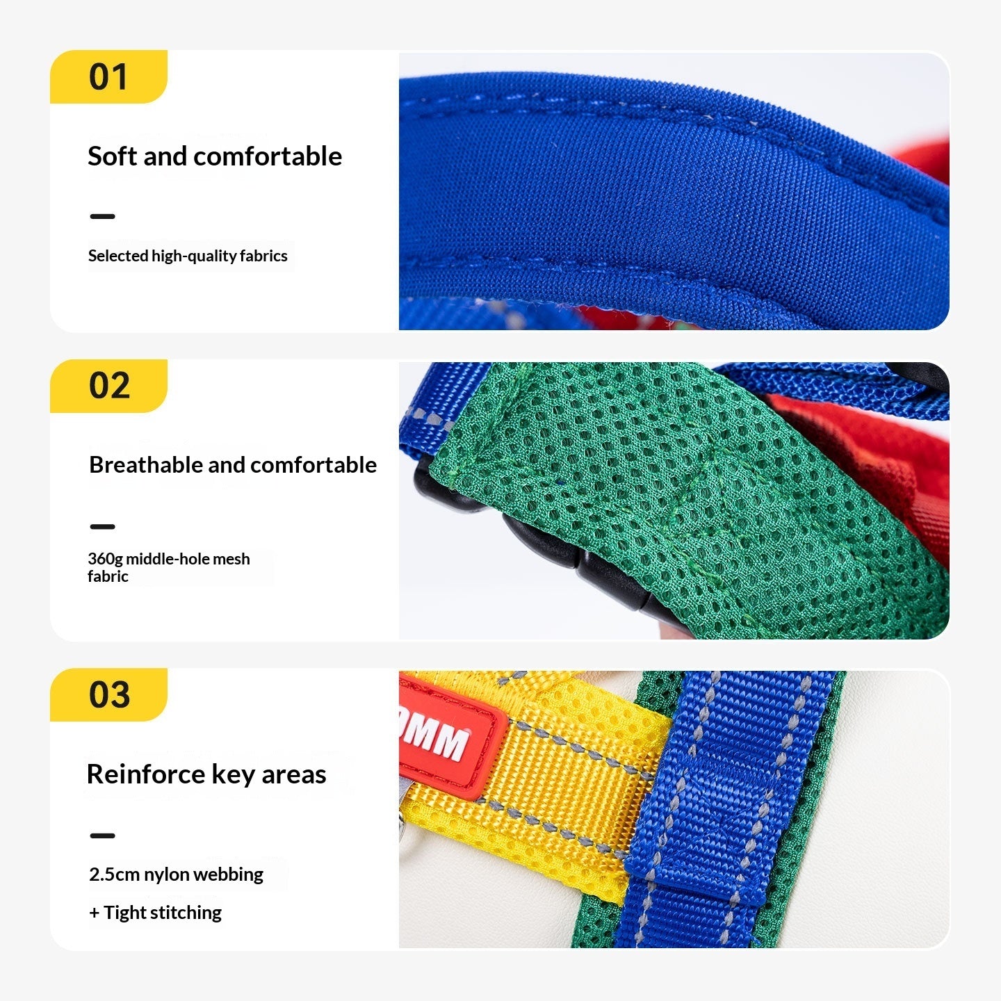 Fashionable Contrasting-Color Non-Constricting Spliced Pet Leash