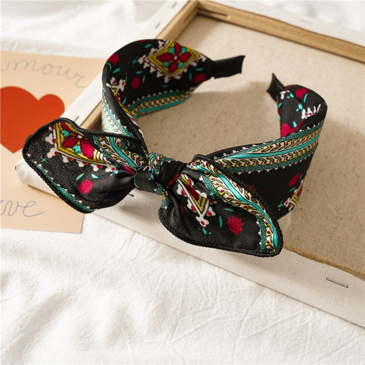 New Cross-knotted Wide Version Crimped Chain Headband
