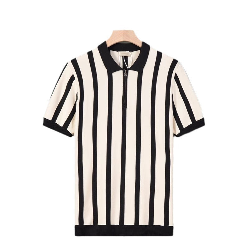 Kortærmet alsidig retro T-shirt til mænd i koreansk stil