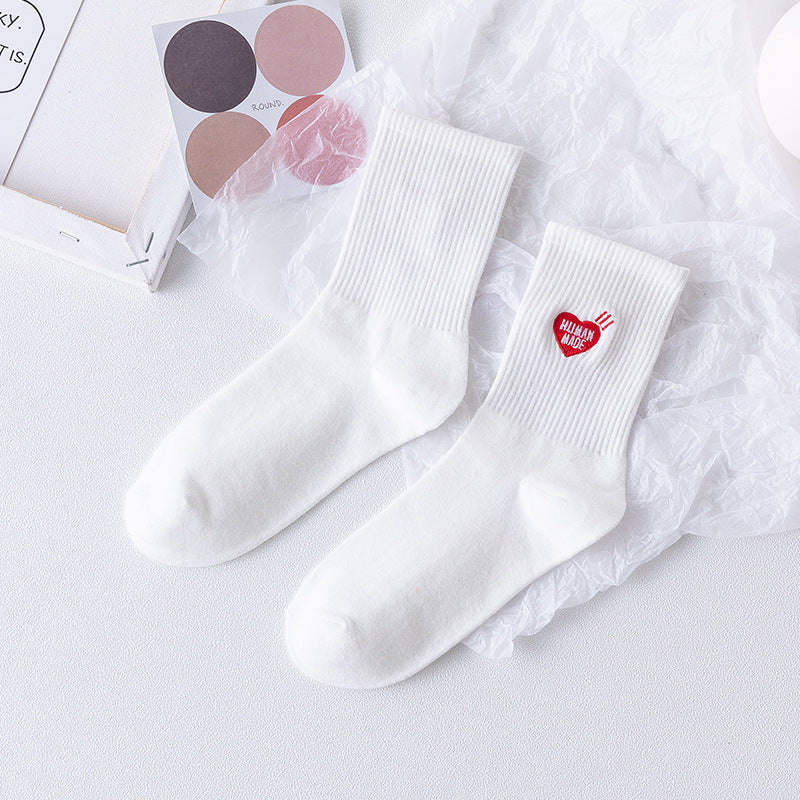 Solid Sock Embroidery Polar Bear