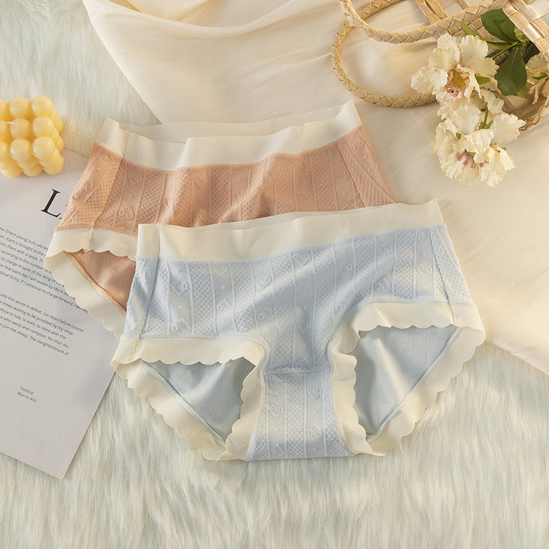 Mid-waist Comfortable Breathable Briefs Female Gentle Jacquard