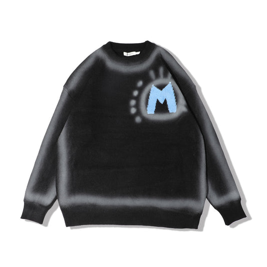Trendy løs sweater med rund hals