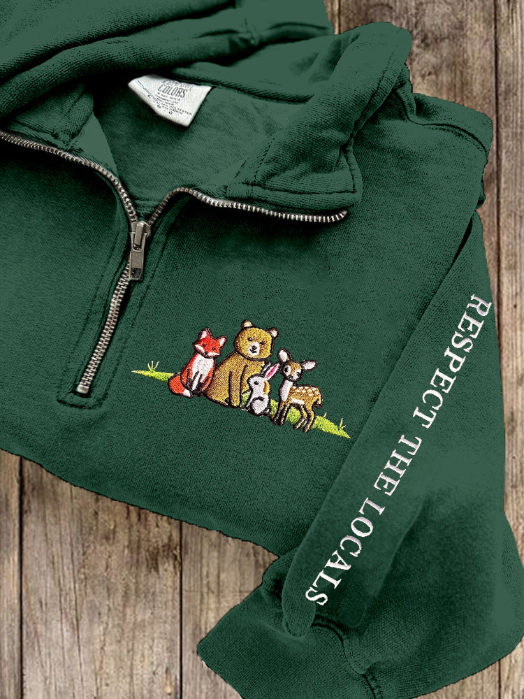 Lapel Half-zip Long-sleeve Casual Hoodie