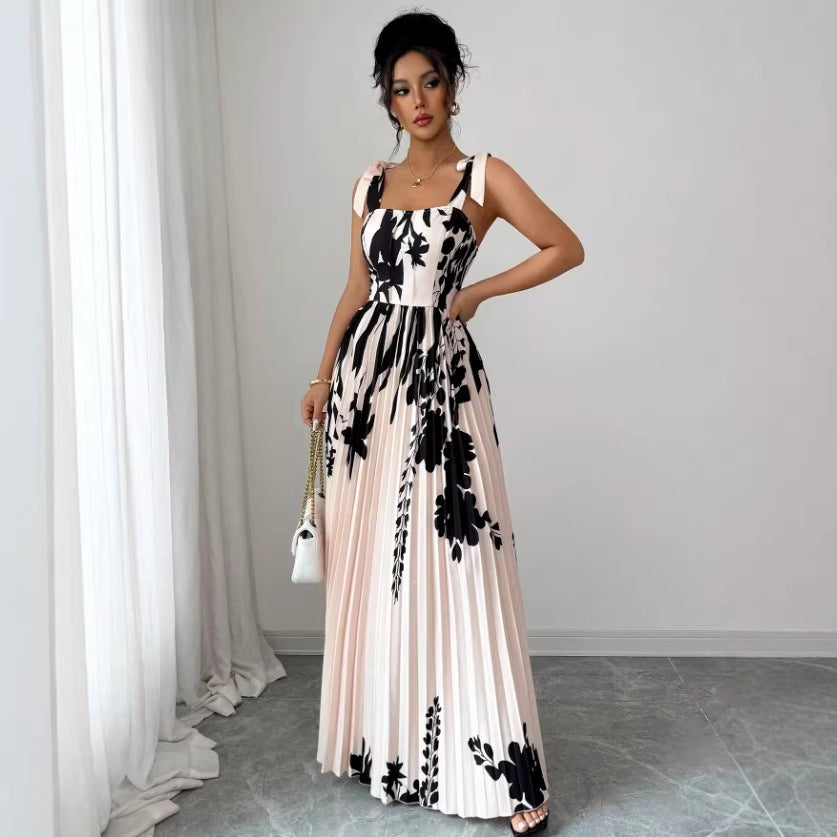 Women's Retro Painted Print Slip Dress