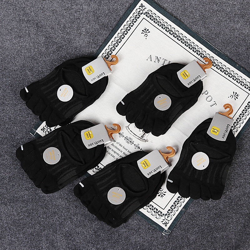Ladies Pure Cotton Deodorant Socks Sweat Absorbing Invisible Five Finger Socks
