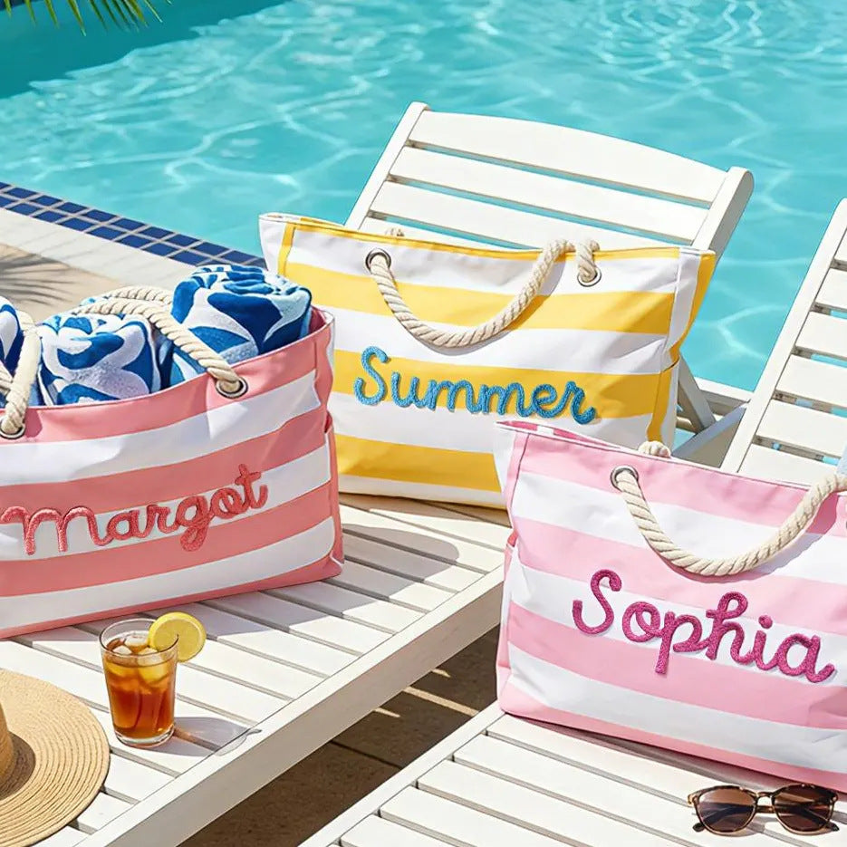 Zippered Beach Tote Bag With Large Capacity For Sand Protection
