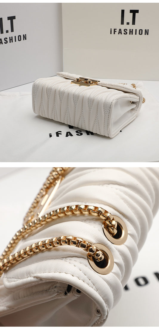 Women's Niche Design Pu Chain Messenger Bag