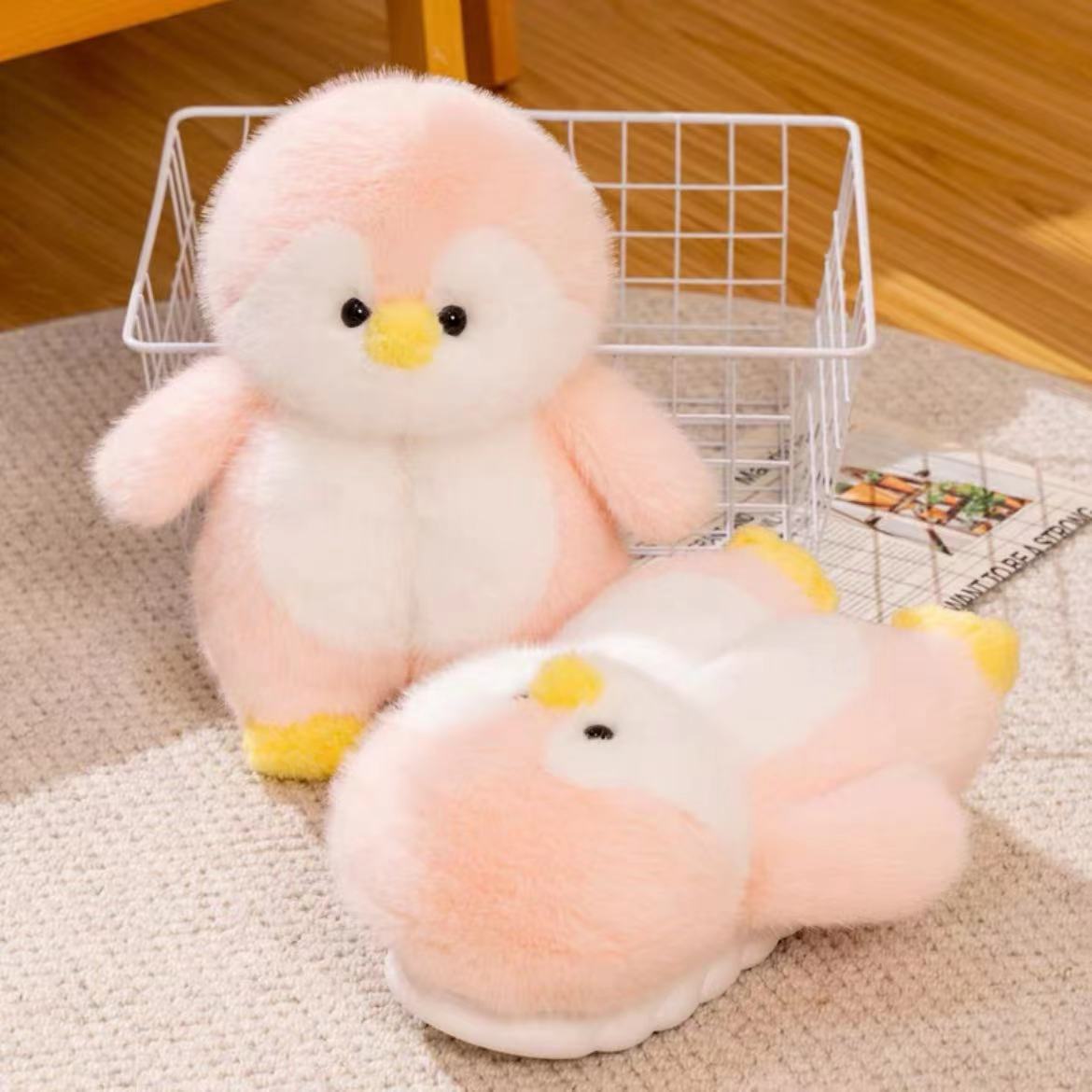 Multi-colors Cute Penguin Fur Slippers Women Girls Warm Animal Slipper Female Indoor House Shoes Casual Soft Woman Fur Flipflops