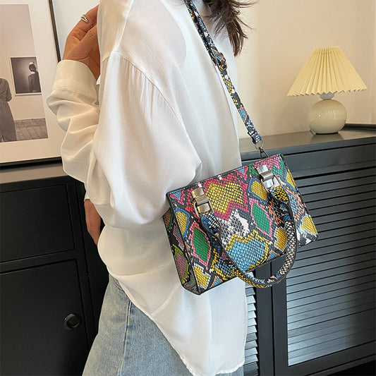 Niche Design Crossbody Casual Crocodile-print Small Square Handbag