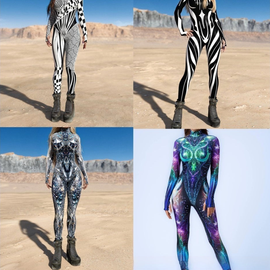 Halloween Tights 3D Digital Printing One-piece Play Costume