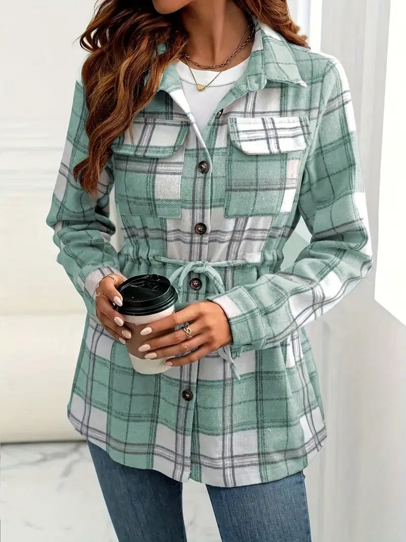 Women'S Casual Plaid Flannel Shirt - Long Sleeve