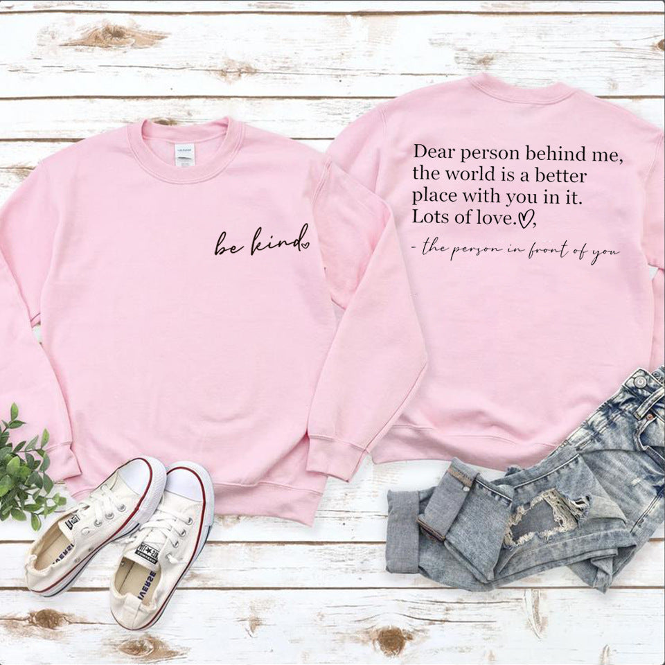 Toppe Vær Venlig Logo Sprog Dame Velsignelse Inspirerende Lærer Løs Sweater