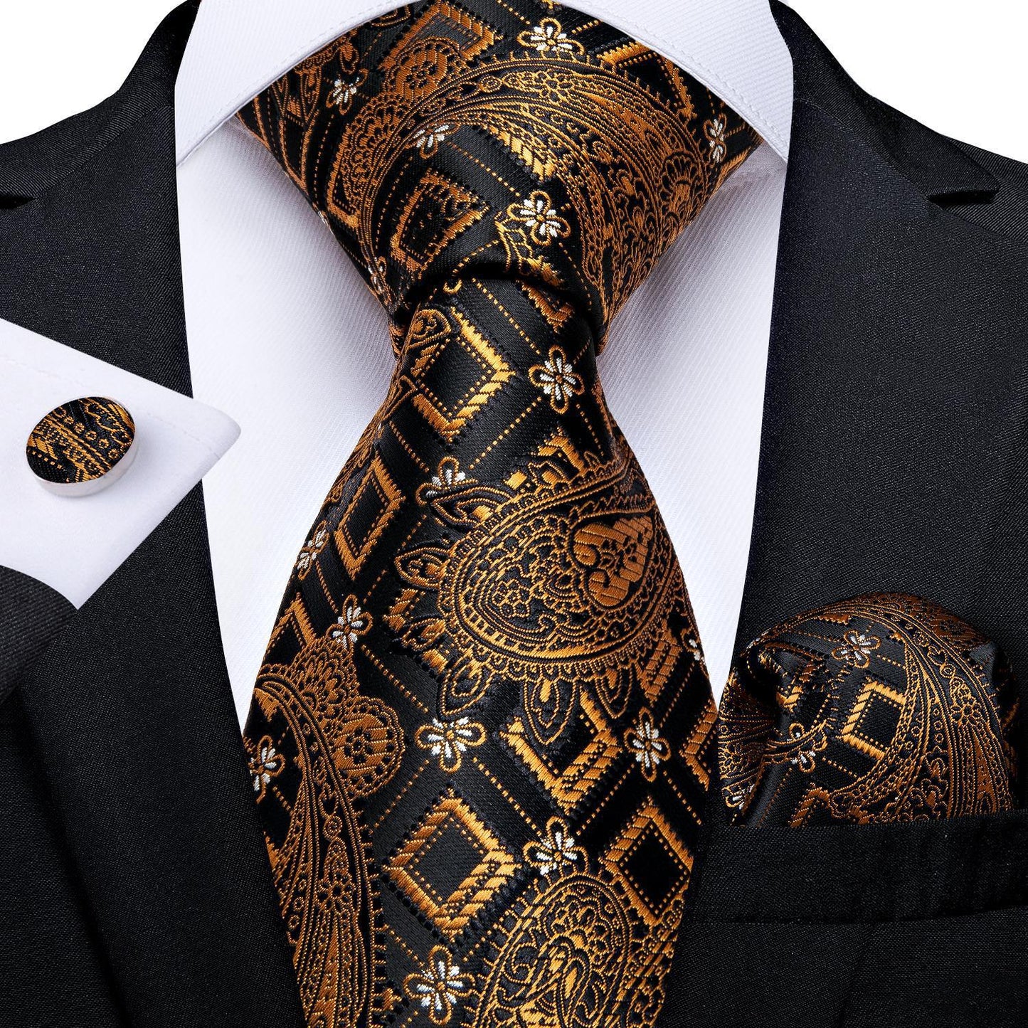 Vintage Jacquard Paisley Tie 3-Piece Set