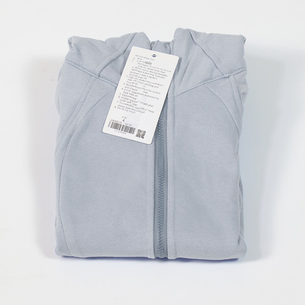 Yoga Clothes Coat Sports Full Zipper Hooded Sweatshirt