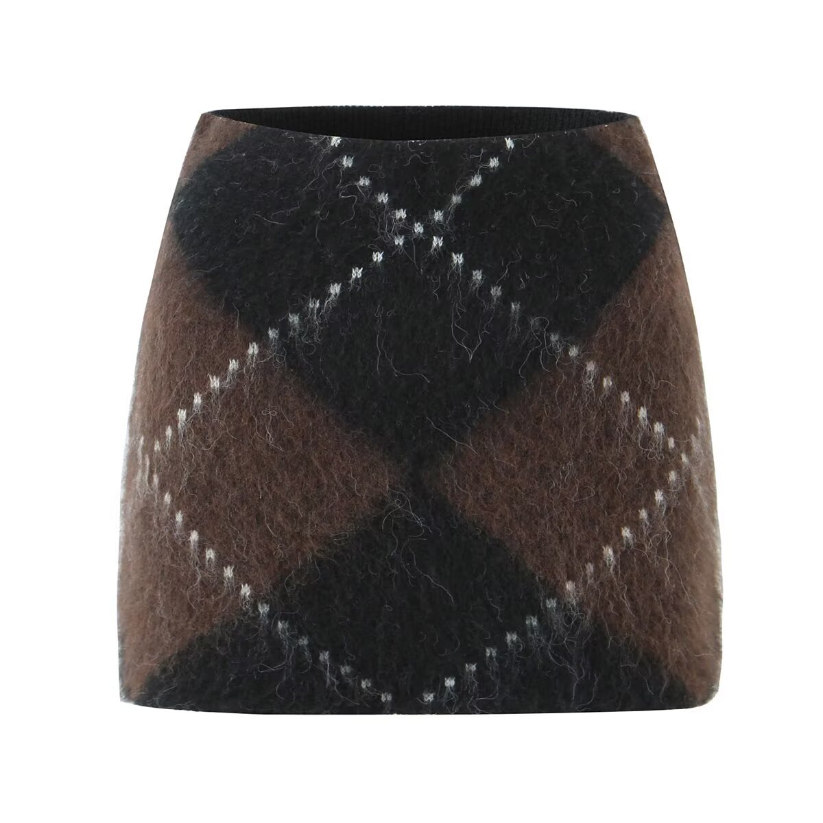 Turtleneck Pullover Loose Knit Sweater Skirt Suit