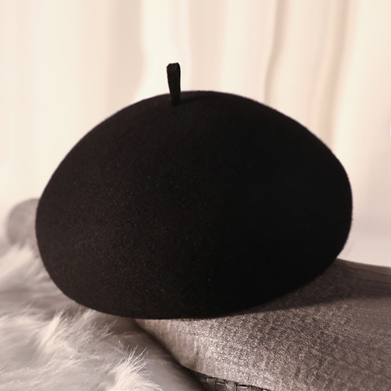 Wool Hat Painter Cap Knitted Pumpkin Hard Beret