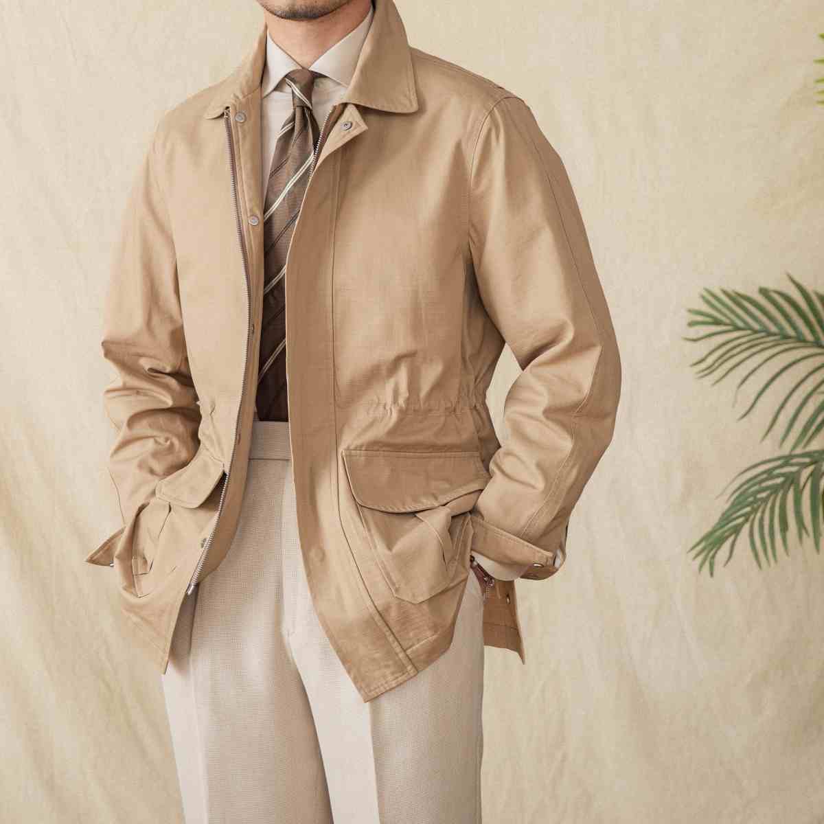 Vintage Cotton Simple Drawstring Jacket Outdoor Casual Breathable Jacket