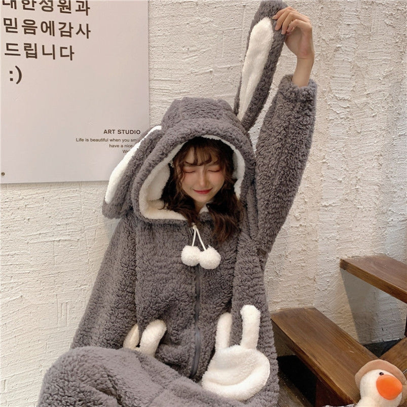 Cute Ears Long-sleeved One-piece Loungewear