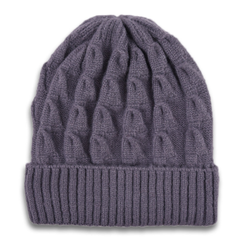 Autumn And WinterSolid Color Beanie  Set